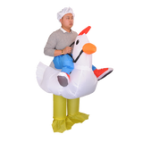 CHICKEN Fancy Dress Inflatable Suit - Fan Operated Costume - Rear View