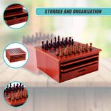 10 in 1 Wooden Chess Board Games Slide Out Checkers House Unit Set - Low Angle