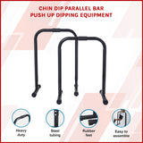 Chin Dip Parallel Bar Push Up Dipping Equipment - Side View