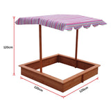 Kids Wooden Toy Sandpit with Adjustable Canopy - Extra Image