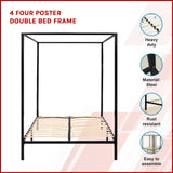 4 Four Poster Double Bed Frame - Side View