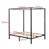 4 Four Poster Double Bed Frame - Low Angle