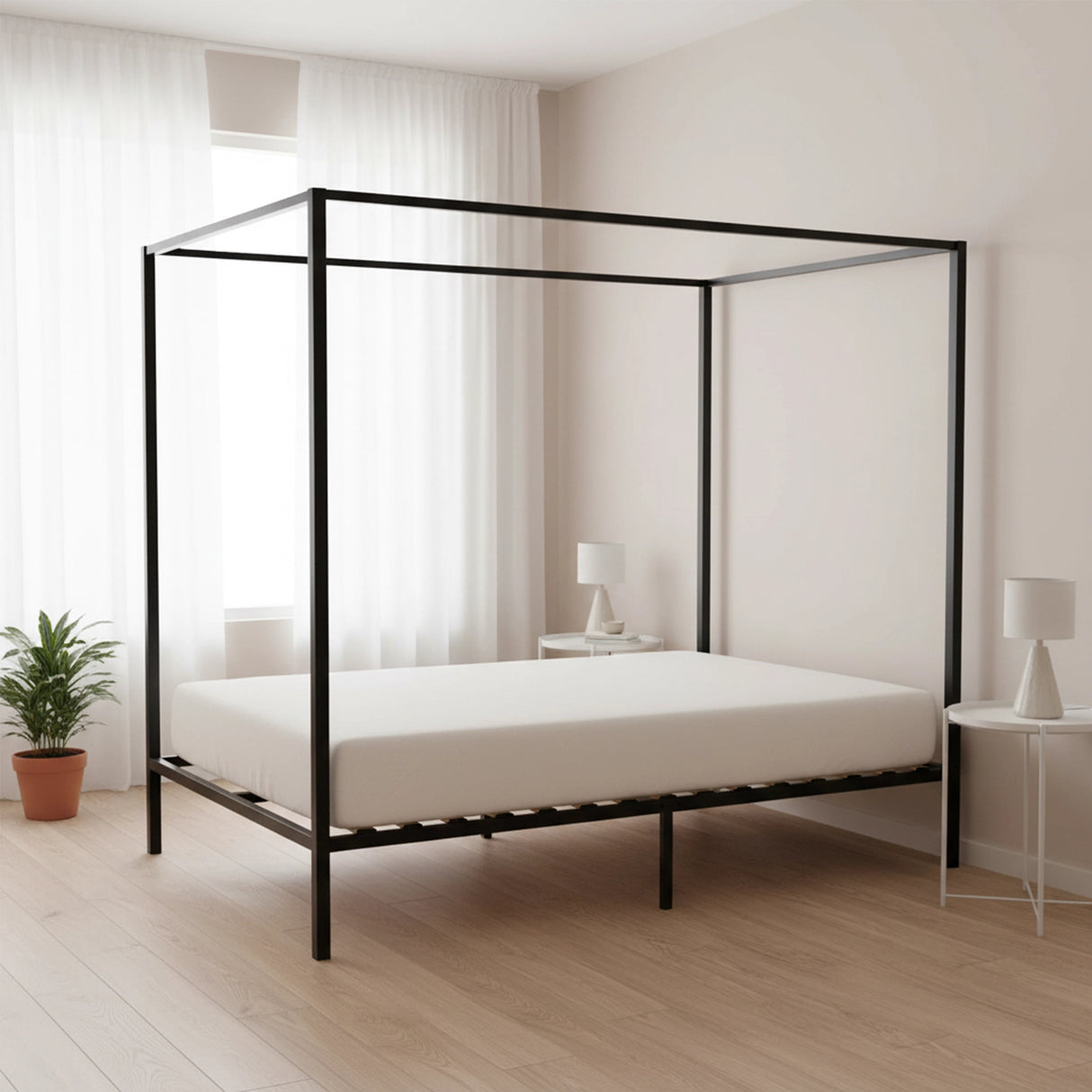 4 Four Poster Queen Bed Frame
