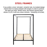 4 Four Poster Queen Bed Frame - Rear View