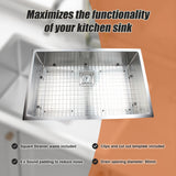 810x505mm Handmade 1.5mm Stainless Steel Undermount / Topmount Kitchen Sink with Square Waste - Front View
