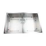 810x505mm Handmade 1.5mm Stainless Steel Undermount / Topmount Kitchen Sink with Square Waste - Side View