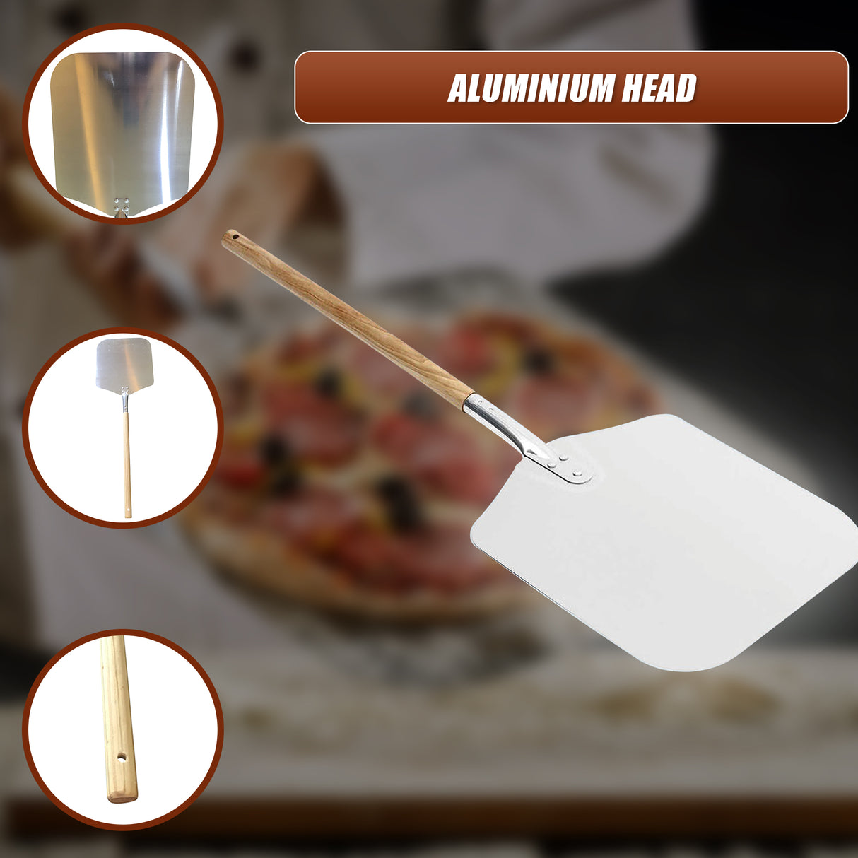 Profesional Pizza Oven Peel Paddle 90cm Wood Handle