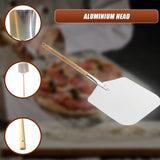 Profesional Pizza Oven Peel Paddle 90cm Wood Handle - Low Angle