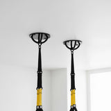 Pair of Black Wall Anchor Mounts for Battle Ropes and Suspension