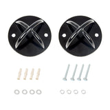 Pair of Black Wall Anchor Mounts for Battle Ropes and Suspension - Front View