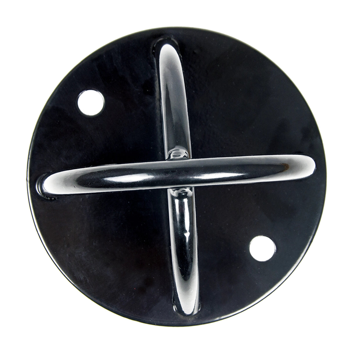 Pair of Black Wall Anchor Mounts for Battle Ropes and Suspension