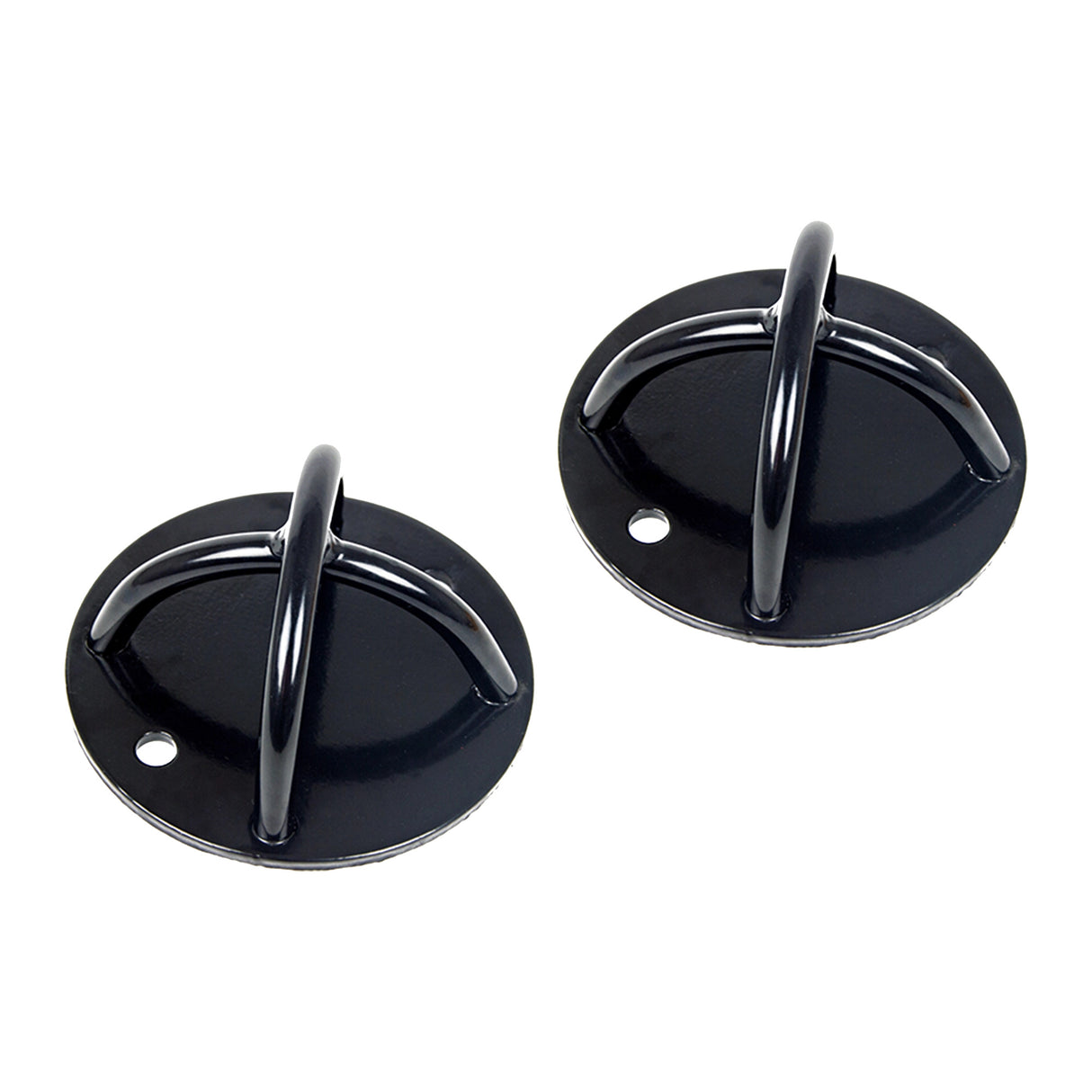 Pair of Black Wall Anchor Mounts for Battle Ropes and Suspension