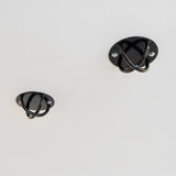Pair of Black Wall Anchor Mounts for Battle Ropes and Suspension