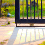 Sliding Gate Hardware Accessories Kit - 6m Track, Wheels, Stopper, Roller Guide - Front View