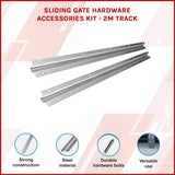 Sliding Gate Hardware Accessories Kit - 2m Track - Front View