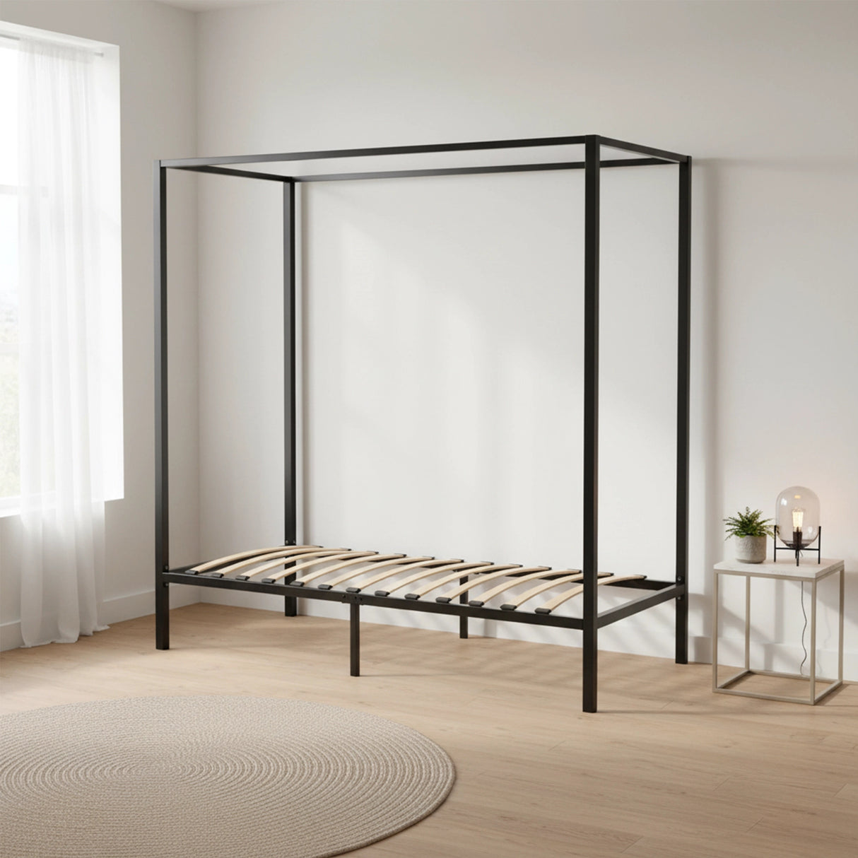 4 Four Poster Single Bed Frame