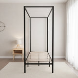 4 Four Poster Single Bed Frame - Rear View