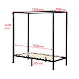 4 Four Poster Single Bed Frame - Low Angle