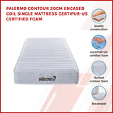 Contour Encased Coil Single Mattress &ndash; Hybrid Support with CertiPUR-US&reg; Certified Foam Comfort Layers - Side View