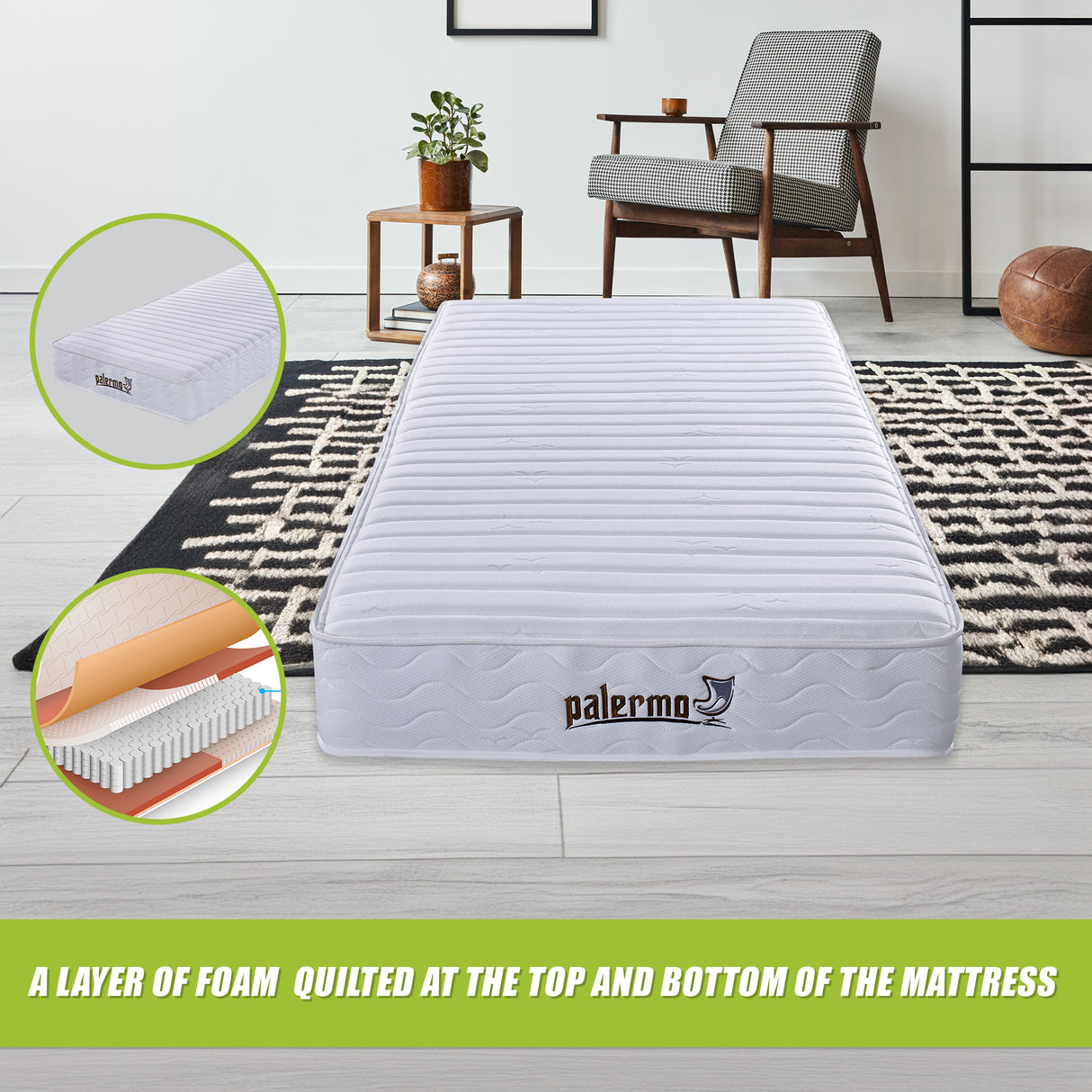 Contour Encased Coil King Single Mattress &ndash; Hybrid Support with CertiPUR-US&reg; Certified Foam Comfort Layers