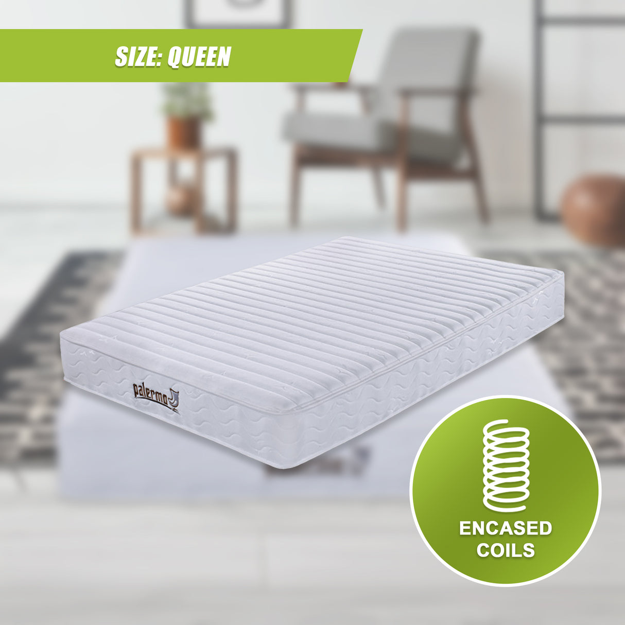 Contour Encased Coil Queen Mattress &ndash; Hybrid Support with CertiPUR-US&reg; Certified Foam Comfort Layers