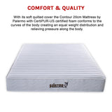Contour Encased Coil King Mattress &ndash; Hybrid Support with CertiPUR-US&reg; Certified Foam Comfort Layers - Low Angle