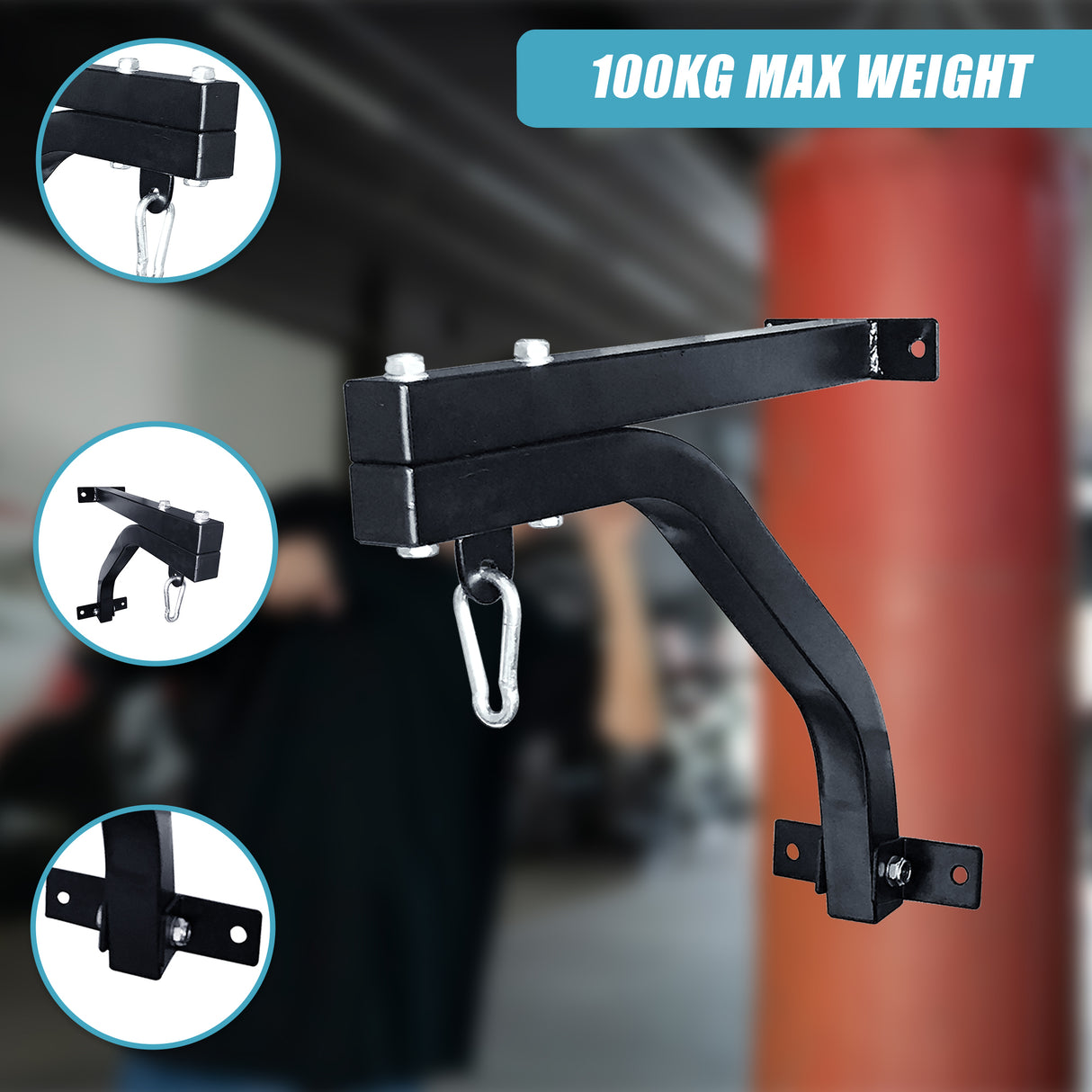 Heavy Duty Punch Bag Wall Bracket &ndash; Steel Boxing Bag Holder for Home Gym