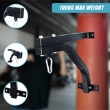 Heavy Duty Punch Bag Wall Bracket &ndash; Steel Boxing Bag Holder for Home Gym - Low Angle