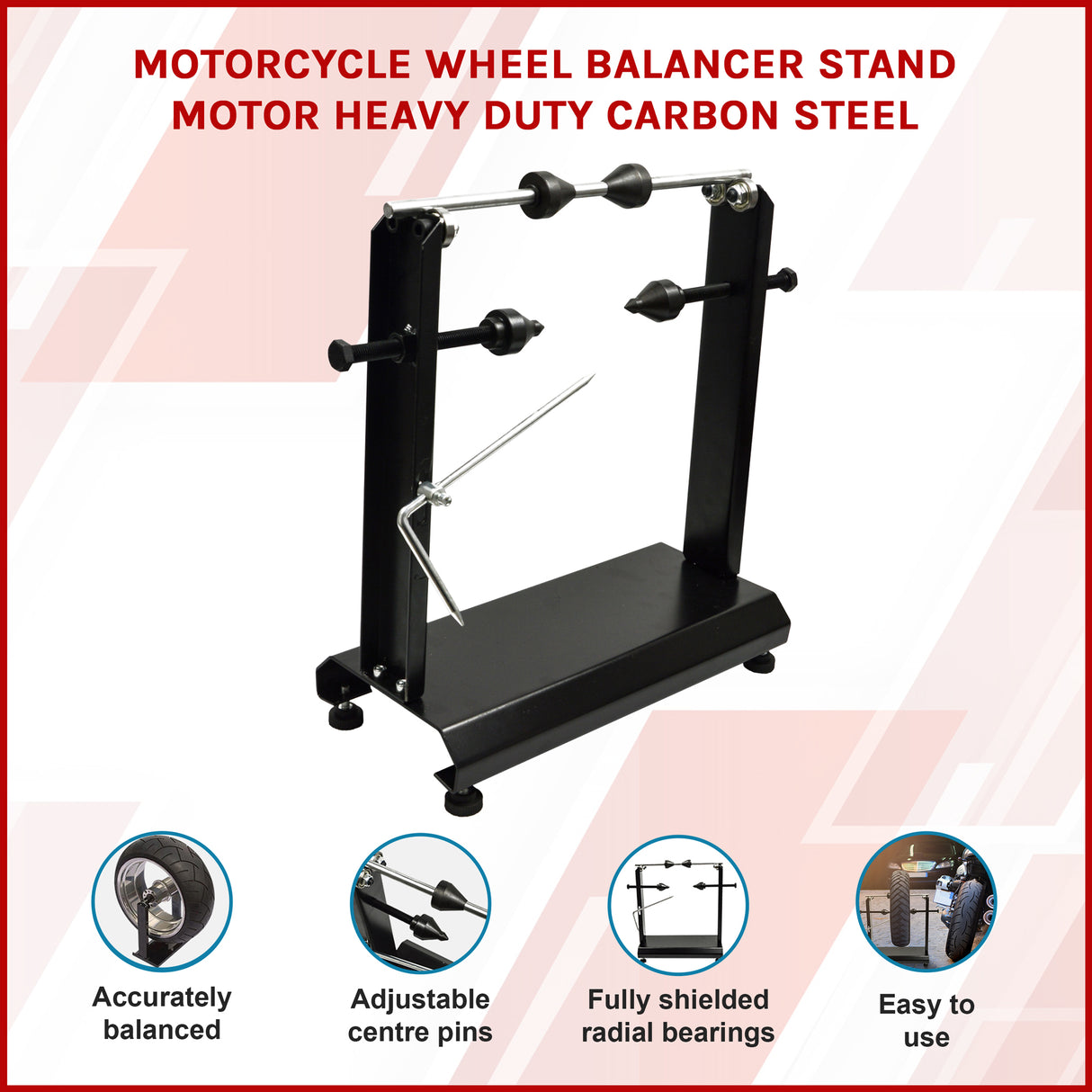 Motorcycle Wheel Balancer Stand Motor Heavy Duty Carbon Steel