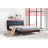 Double PU Leather Deluxe Bed Frame Black - Extra Image