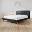 Queen PU Leather Deluxe Bed Frame Black