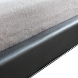 Queen PU Leather Deluxe Bed Frame Black - Top-Down View