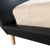 Queen PU Leather Deluxe Bed Frame Black