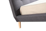 King Linen Fabric Deluxe Bed Frame Grey - Top-Down View