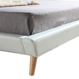 King PU Leather Deluxe Bed Frame White