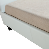 King Single PU Leather Bed Frame White - Top-Down View
