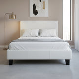 King Single PU Leather Bed Frame White