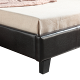 King Single PU Leather Bed Frame Brown - Rear View