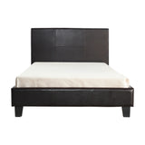 King Single PU Leather Bed Frame Brown - Low Angle