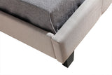 King Single Linen Fabric Bed Frame Beige - Top-Down View