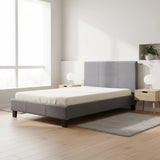 King Single Linen Fabric Bed Frame Grey
