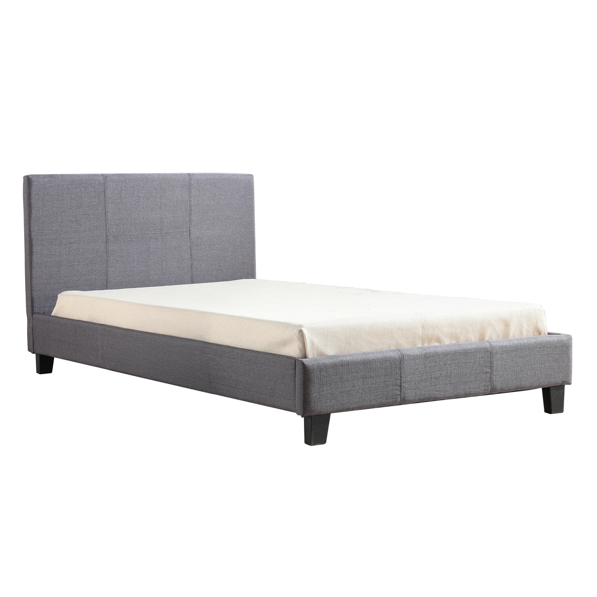 King Single Linen Fabric Bed Frame Grey