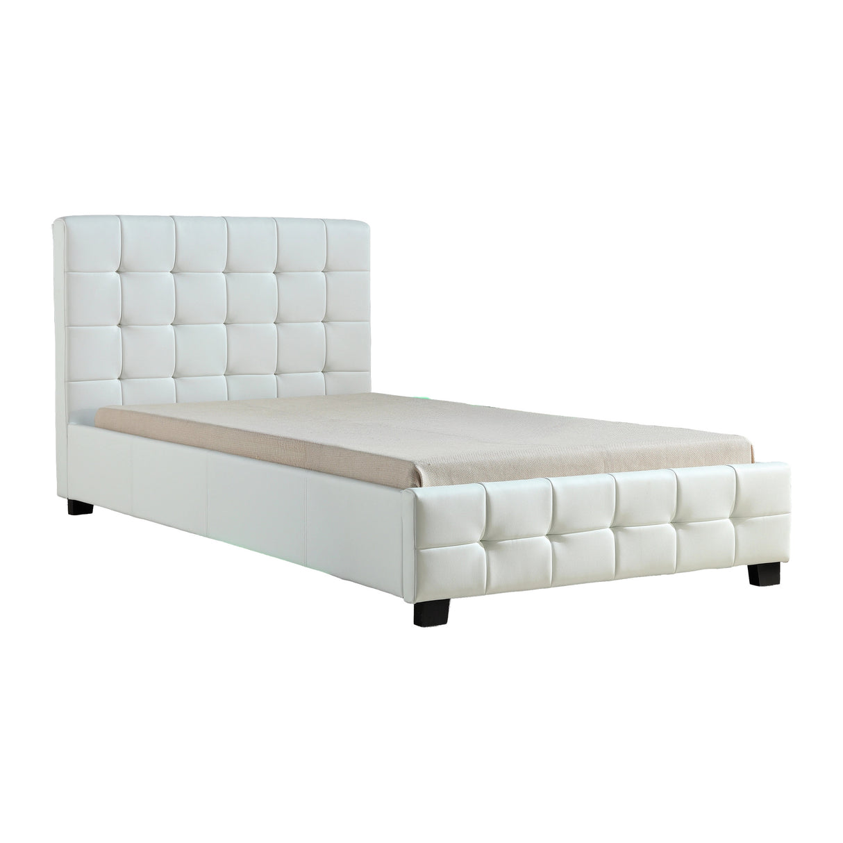 King Single PU Leather Deluxe Bed Frame White