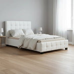 King Single PU Leather Deluxe Bed Frame White
