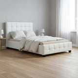 King Single PU Leather Deluxe Bed Frame White - 45-Degree Angle