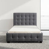 King Single Linen Fabric Deluxe Bed Frame Grey