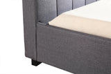 King Single Linen Fabric Deluxe Bed Frame Grey - Top-Down View