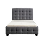 King Single Linen Fabric Deluxe Bed Frame Grey