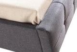 King Single Linen Fabric Deluxe Bed Frame Grey - Close-Up Angle