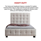 King Single Linen Fabric Deluxe Bed Frame Beige - Extra Image